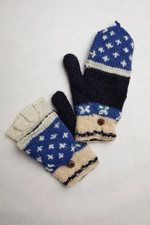 Alpine Villa Blue Convertible Mittens