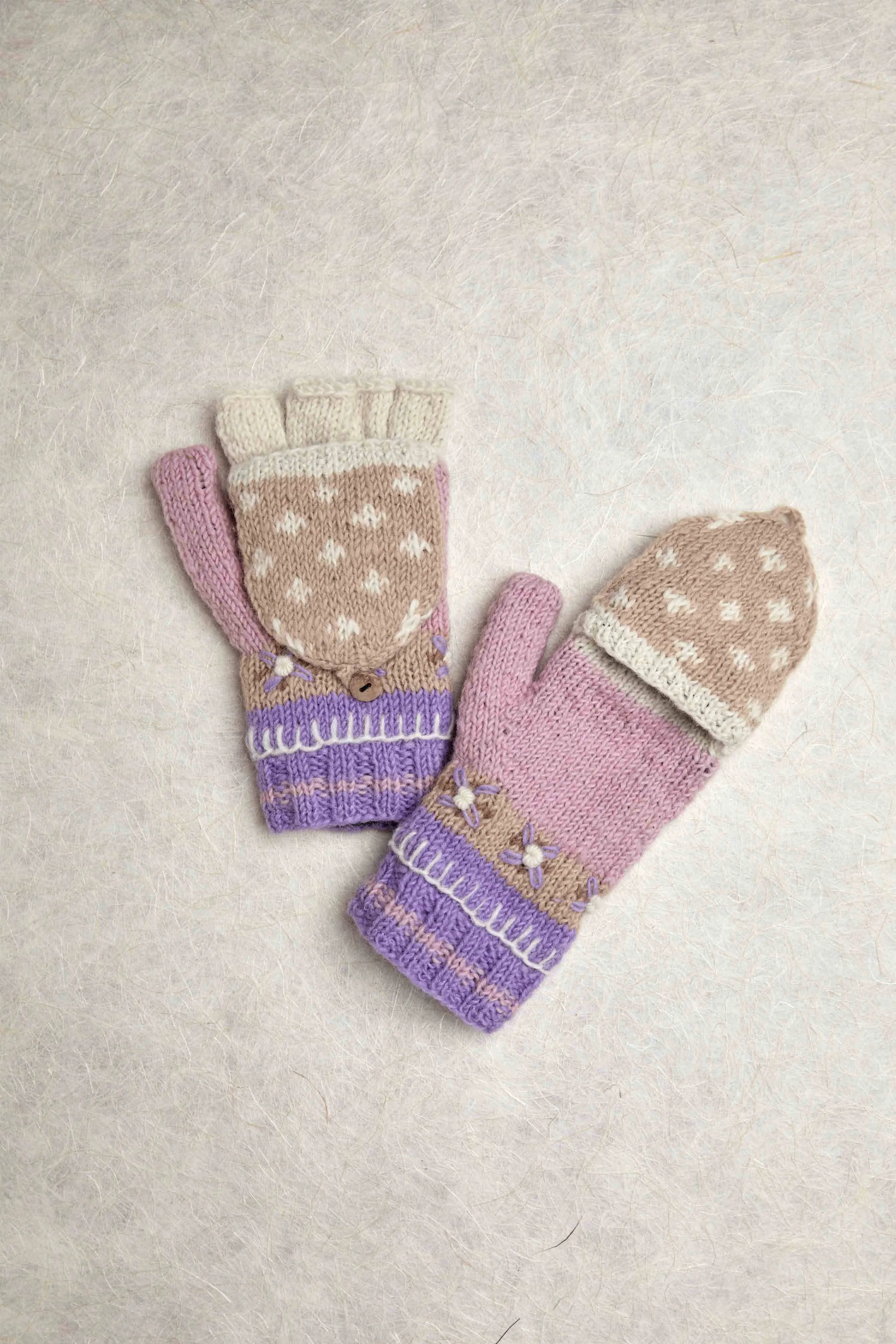 Alpine Villa Lavender Convertible Mittens