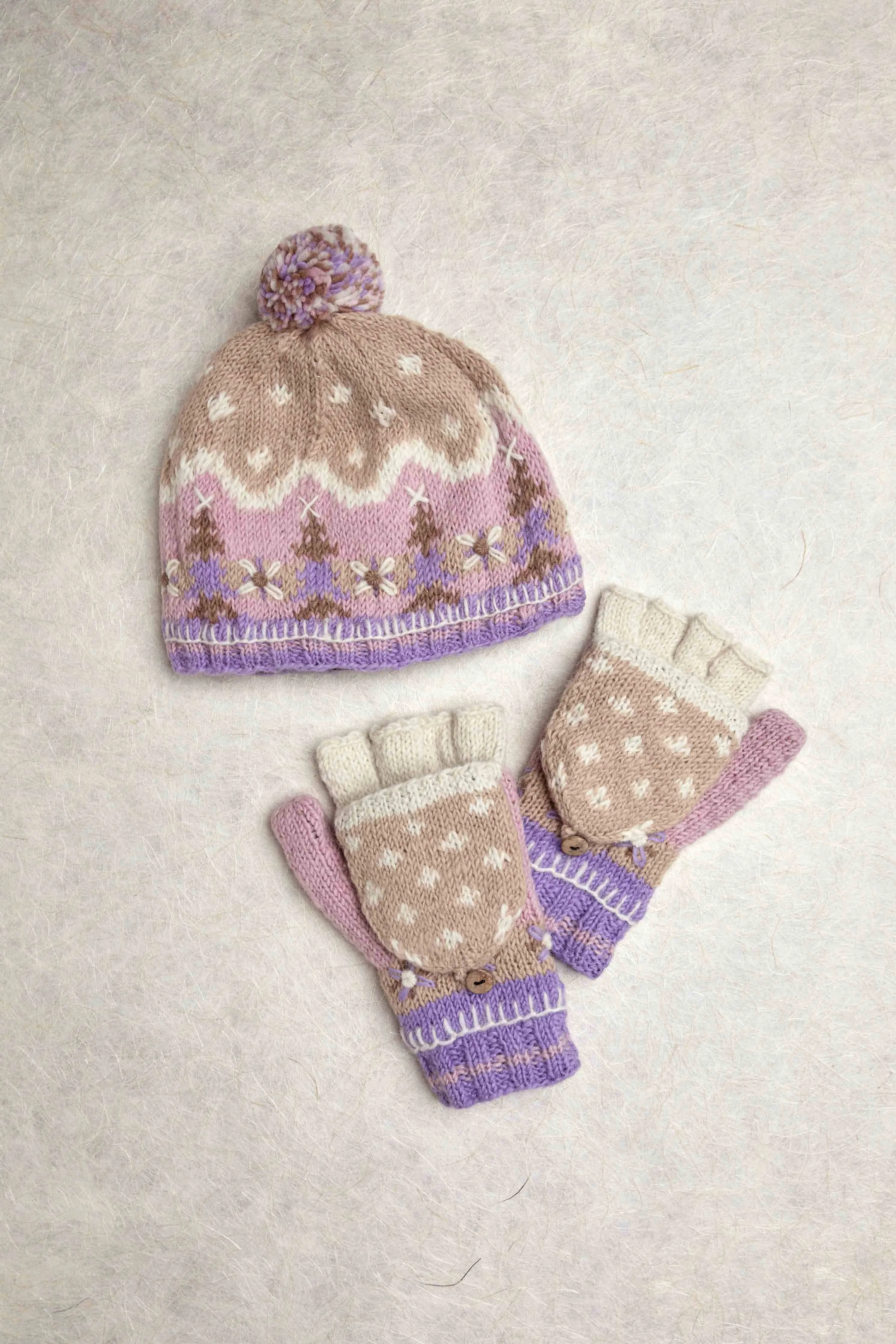 Alpine Villa Lavender Convertible Mittens