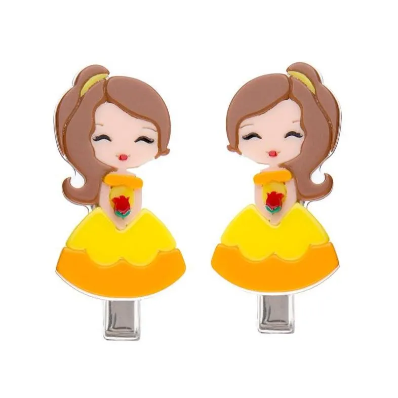 Cute Doll Yellow Dress Alligator Clips Set
