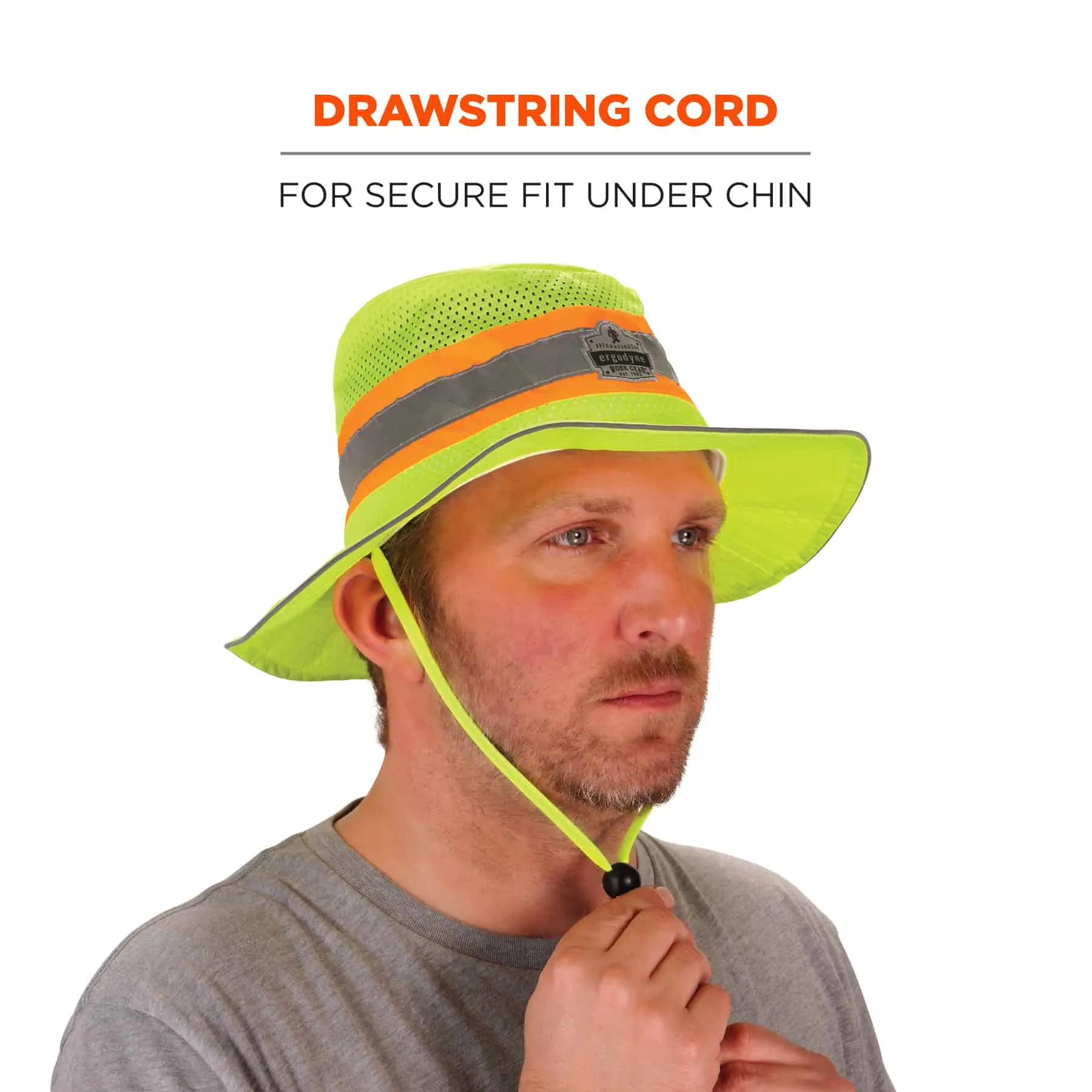 Ergodyne Chill-Its 8935MF Evaporative Class Hi-Vis Microfiber Cooling Ranger Sun Hat - Lime