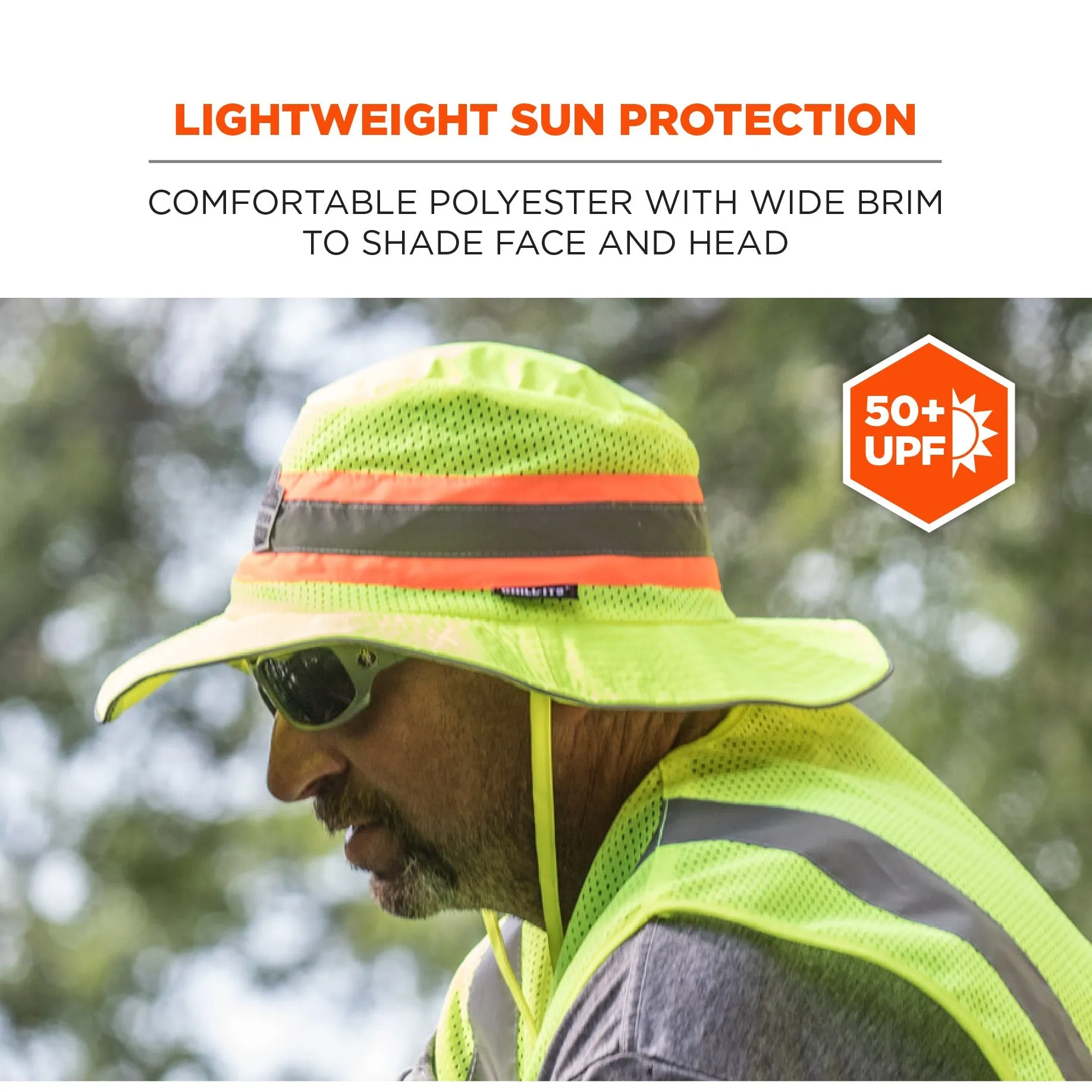 Ergodyne Chill-Its 8935MF Evaporative Class Hi-Vis Microfiber Cooling Ranger Sun Hat - Lime