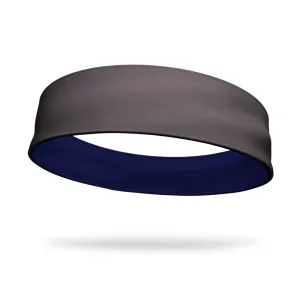 Gray and Navy Wicking Reversible Headband