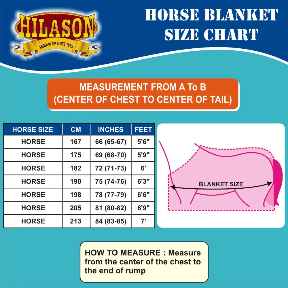 Hilason 600D Winter Waterproof Horse Turnout Blanket Belly Wrap Orange