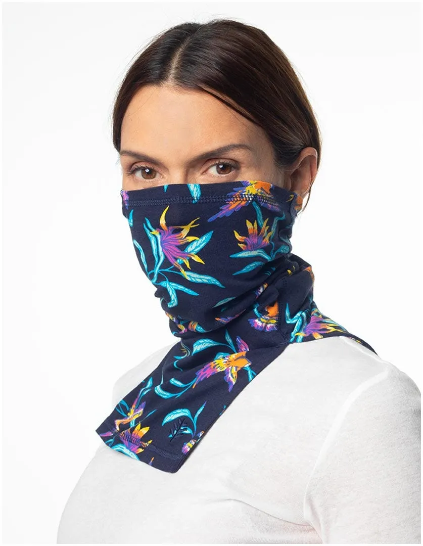 Key West Sun Neck Gaiter  |  Navy Birds of Paradise