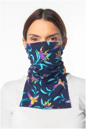 Key West Sun Neck Gaiter  |  Navy Birds of Paradise