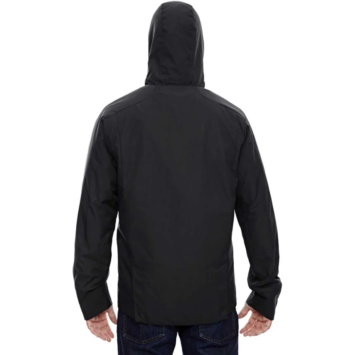 North End Men's Black Skyline City Twill Insulated Jacket with Heat Reflect Technology