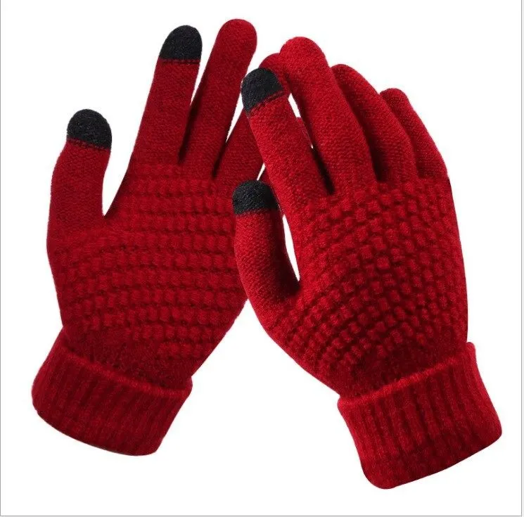 OCW Unisex Warm Winter Gloves Cashmere Thick Knitted Touch Screen