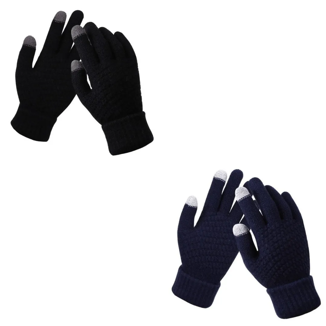 OCW Unisex Warm Winter Gloves Cashmere Thick Knitted Touch Screen