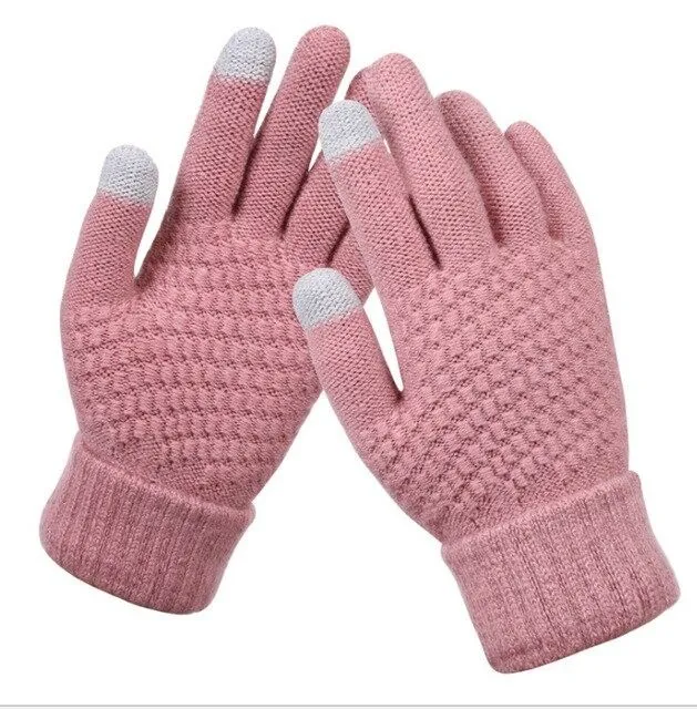 OCW Unisex Warm Winter Gloves Cashmere Thick Knitted Touch Screen