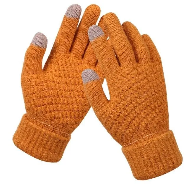 OCW Unisex Warm Winter Gloves Cashmere Thick Knitted Touch Screen