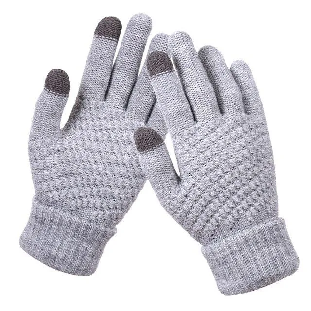 OCW Unisex Warm Winter Gloves Cashmere Thick Knitted Touch Screen