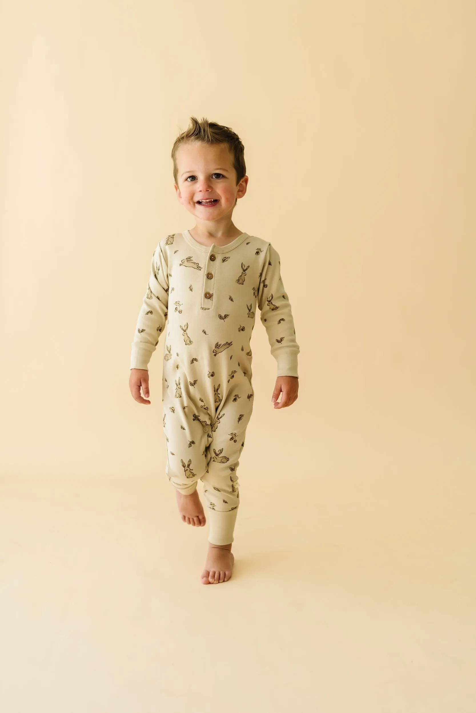 Organic Button Romper | Bunny Hop
