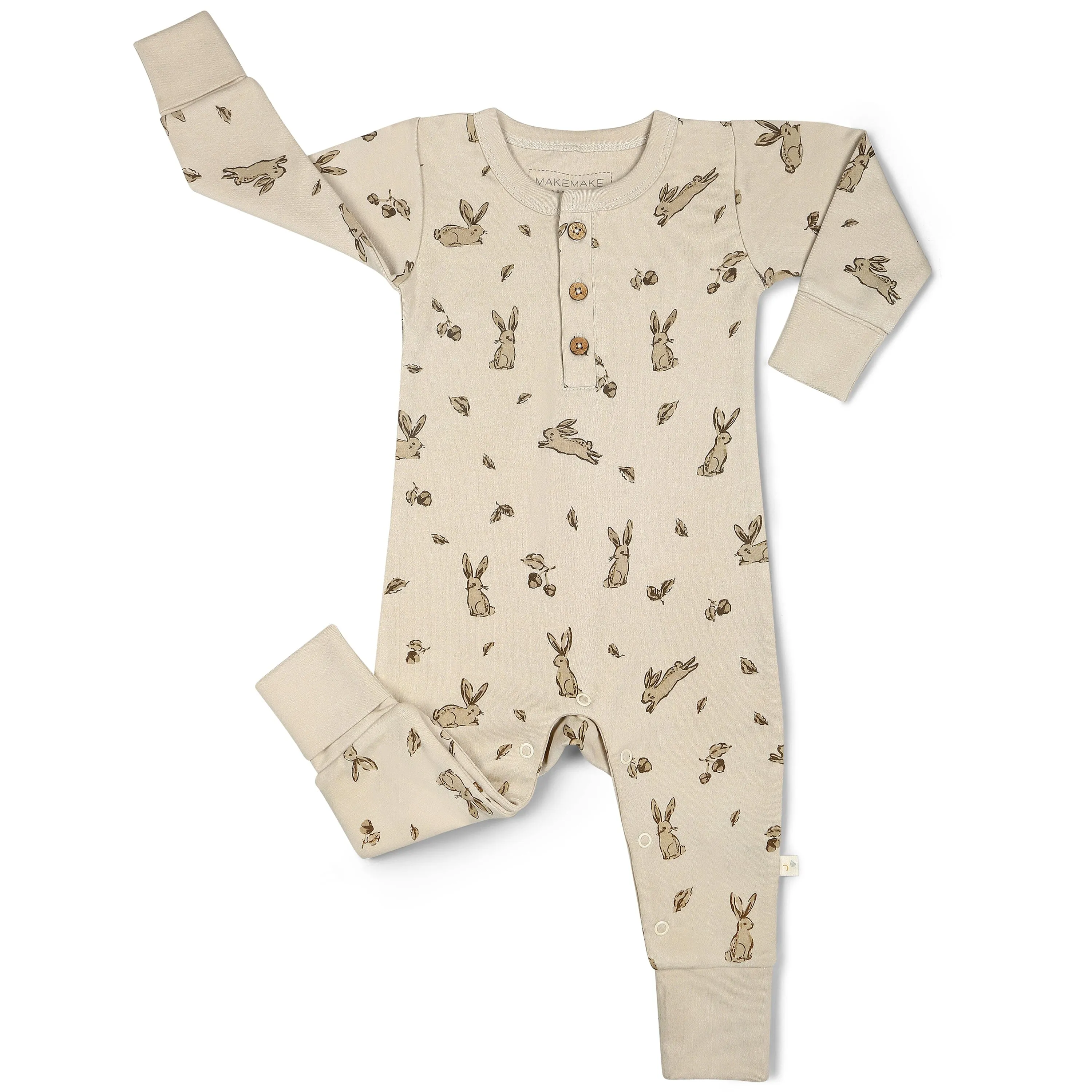 Organic Button Romper | Bunny Hop
