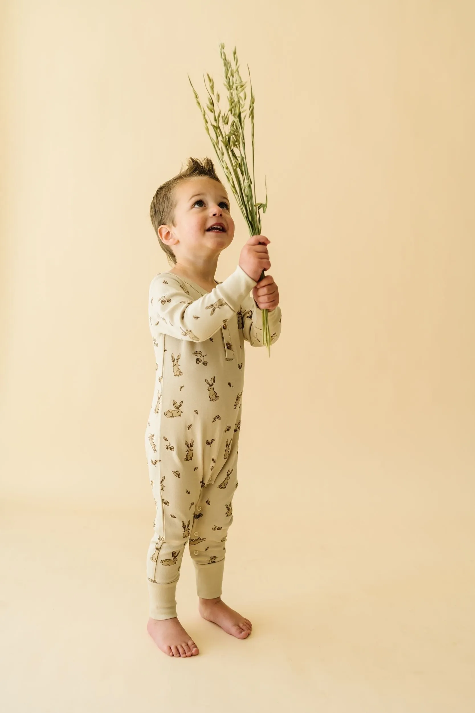 Organic Button Romper | Bunny Hop