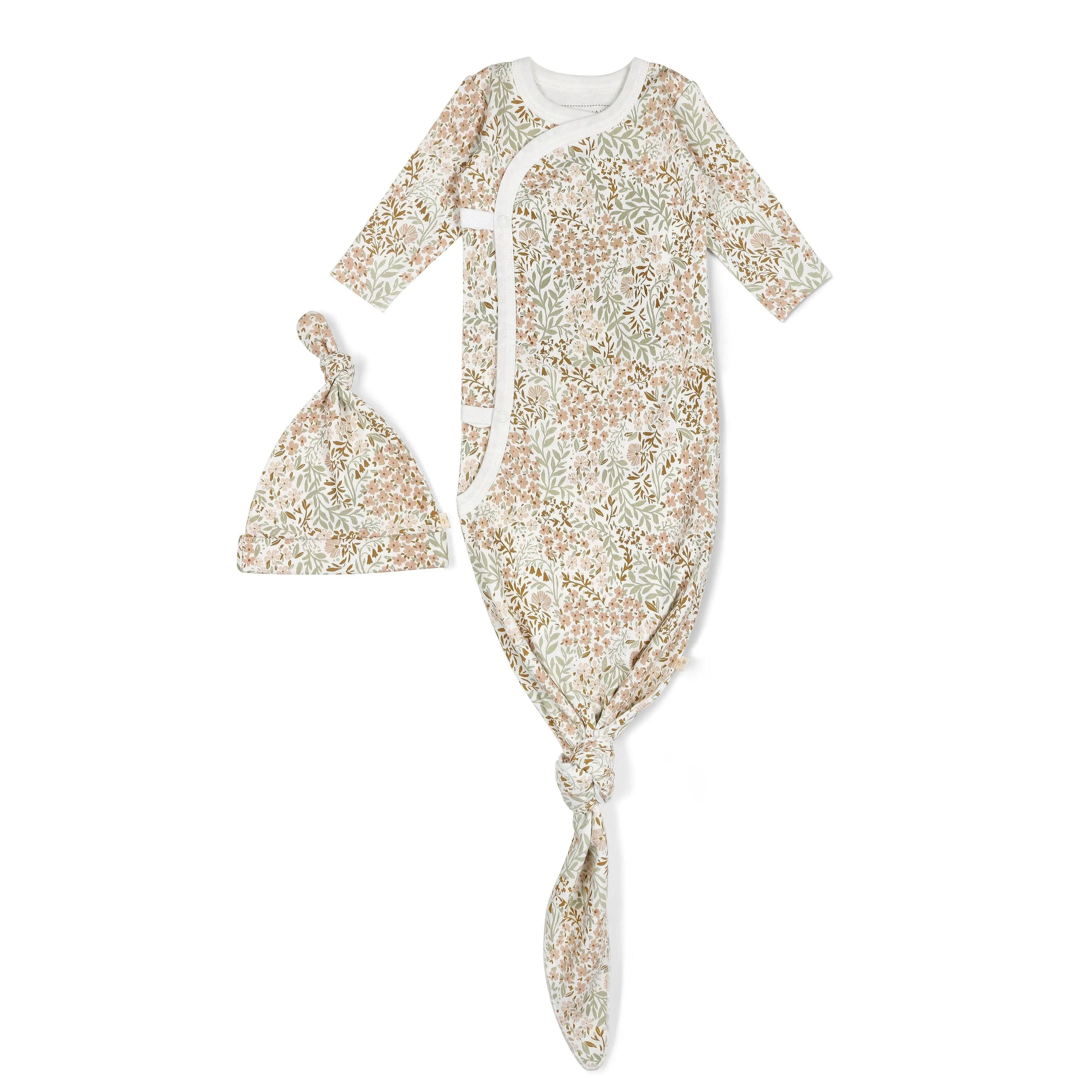 Organic Kimono Knotted Sleep Gown | Gardenia