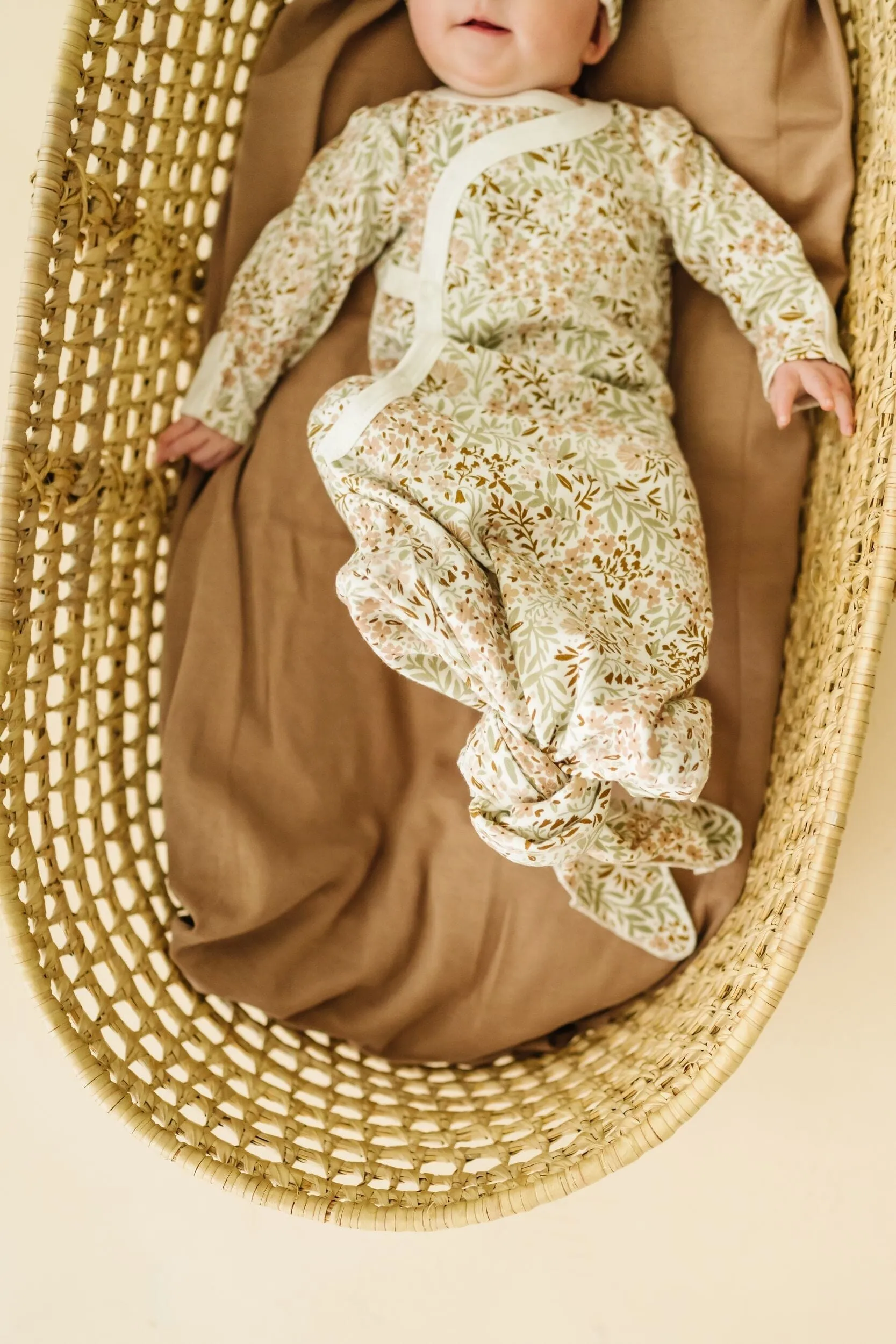 Organic Kimono Knotted Sleep Gown | Gardenia