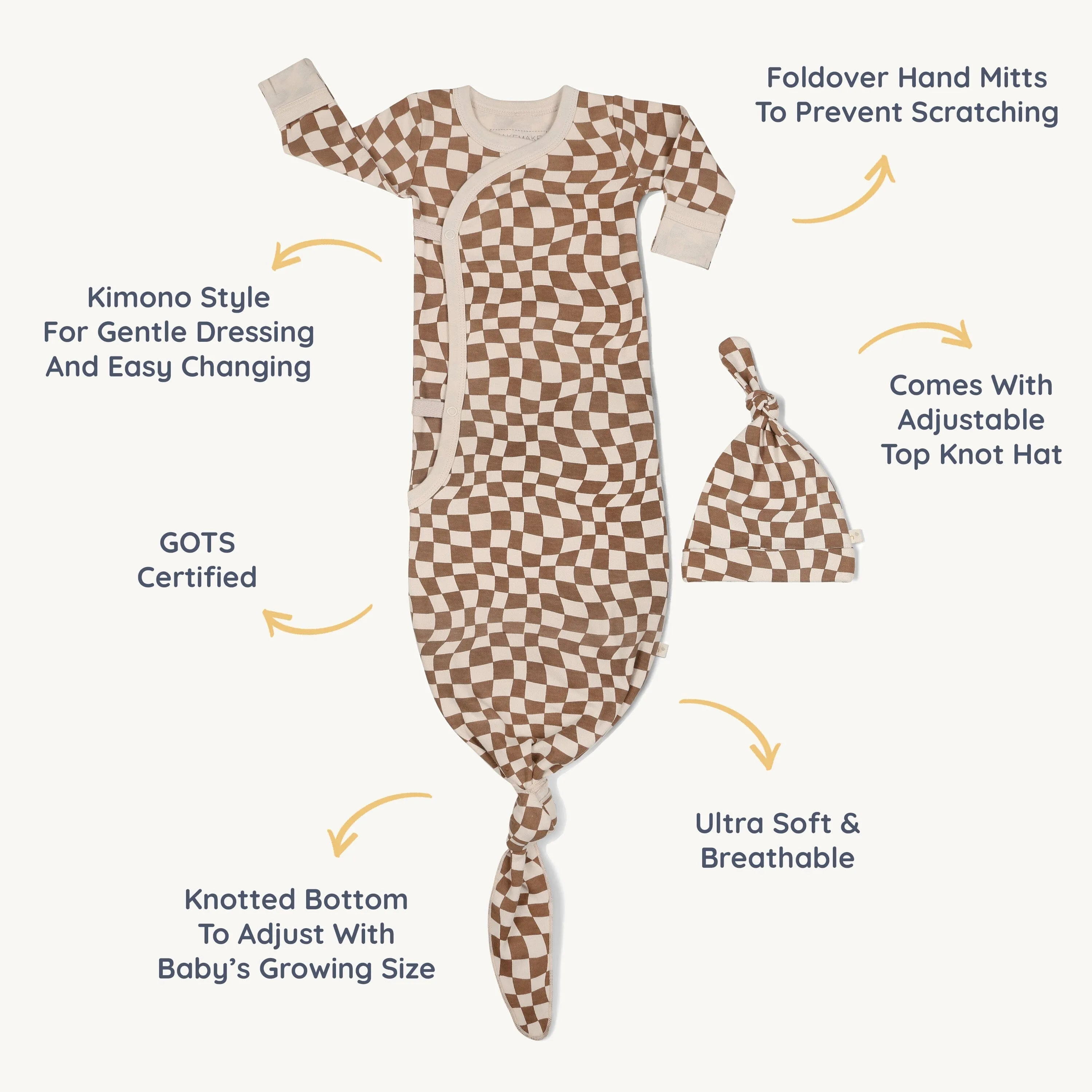Organic Kimono Knotted Sleep Gown | Groovy