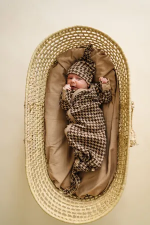 Organic Kimono Knotted Sleep Gown | Houndstooth