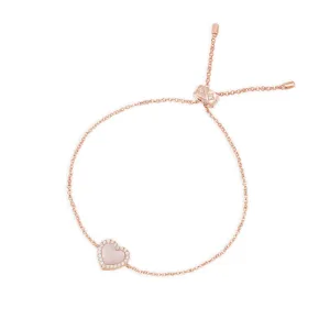 Pink Nacre Heart Adjustable bracelet