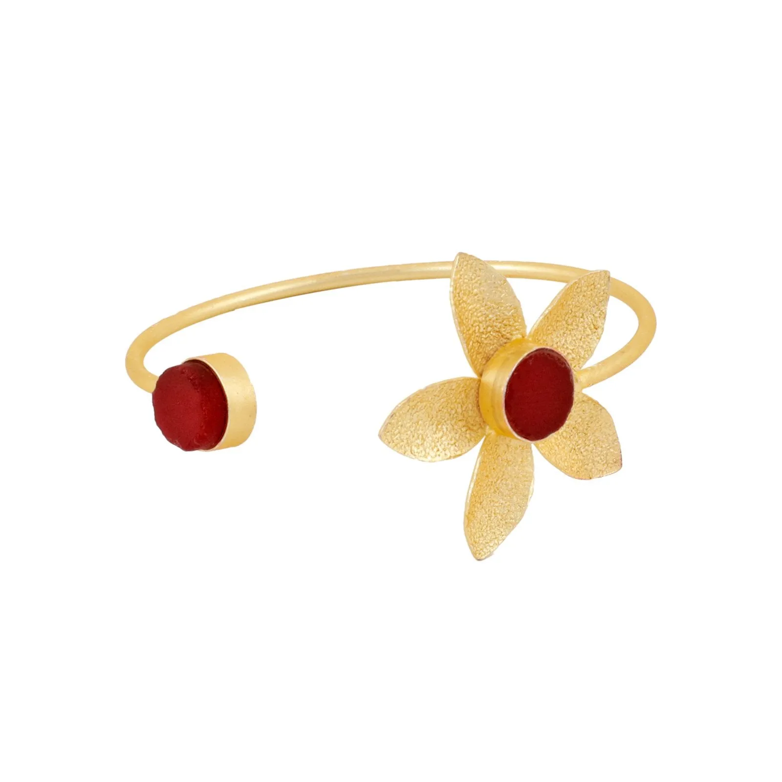 Teejh Juhi Dark Red Flower Bracelet