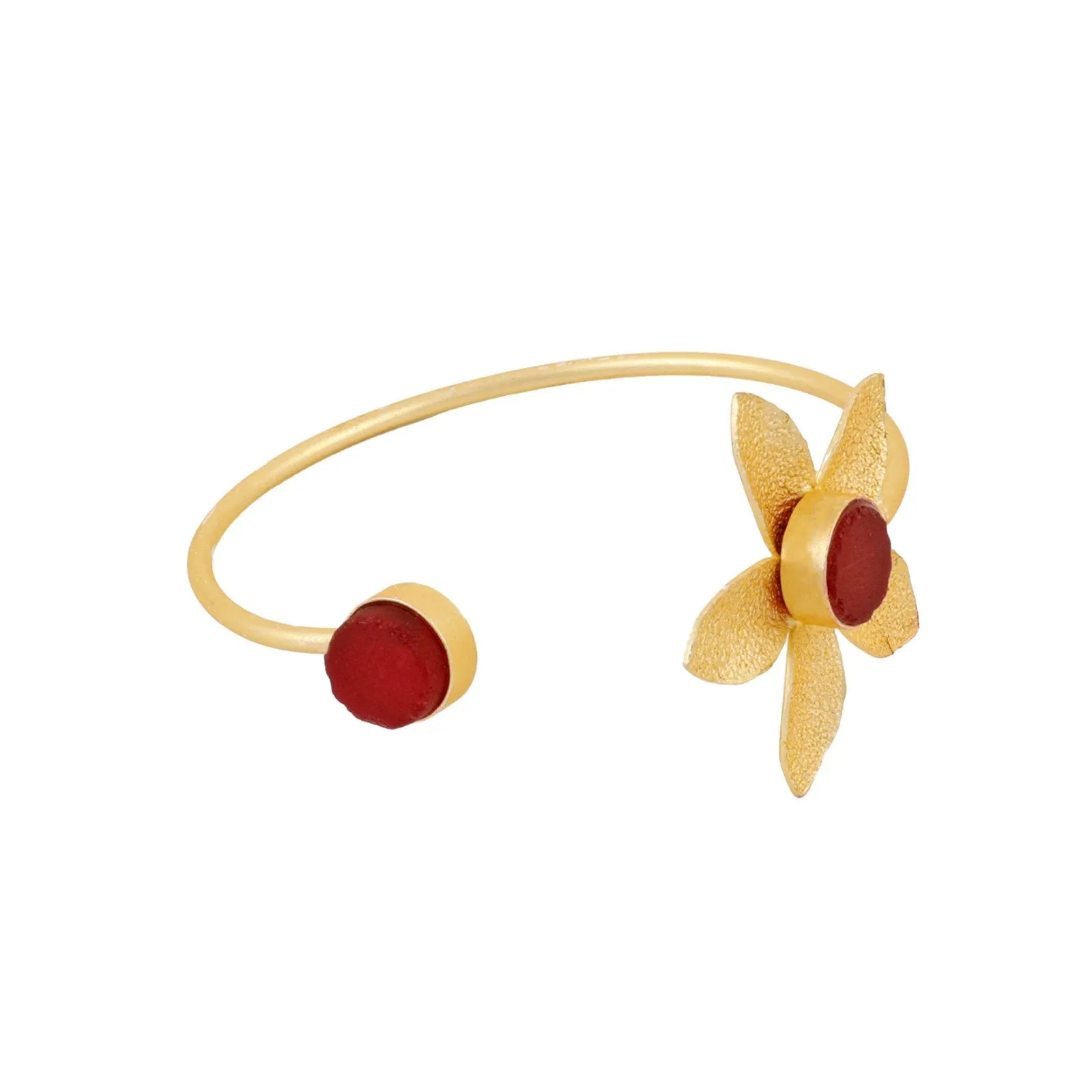 Teejh Juhi Dark Red Flower Bracelet