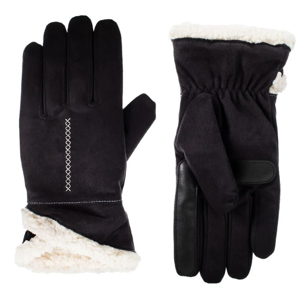 Women's Recycled Microsuede Gloves with Overlap Wrist